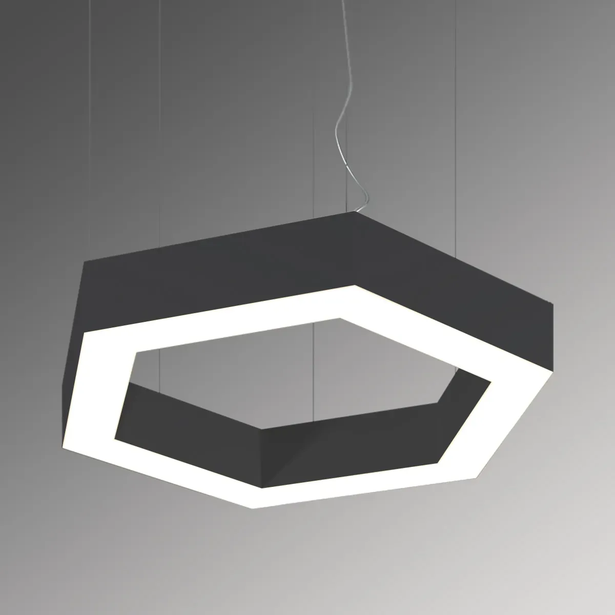 Светильник светодиодный RVE-LBX-HOLE-HEXA-400-P (Шестиугольник с отв. 400х346х100мм S80мм 24Вт Подвесной 4000К Белый) RVElektro RVE00000369