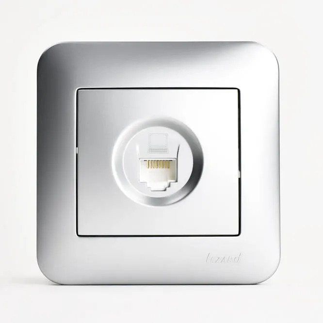 KARINA Розетка компьютерная матовое серебро (10шт/120шт) Lezard 707-4388-139