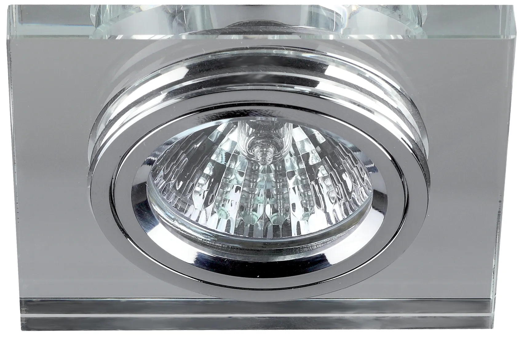 Светильник декор стекло квадрат MR16,12V/220V, 50W, хром/зеркальный DK8 CH/WH ЭРА C0043740
