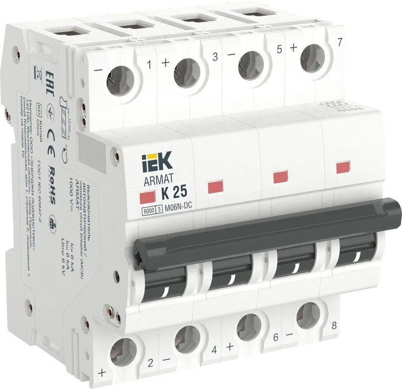 Armat автоматический выключатель m06n-dc 4p k 25а iek IEK AR-M06N-4-K025DC