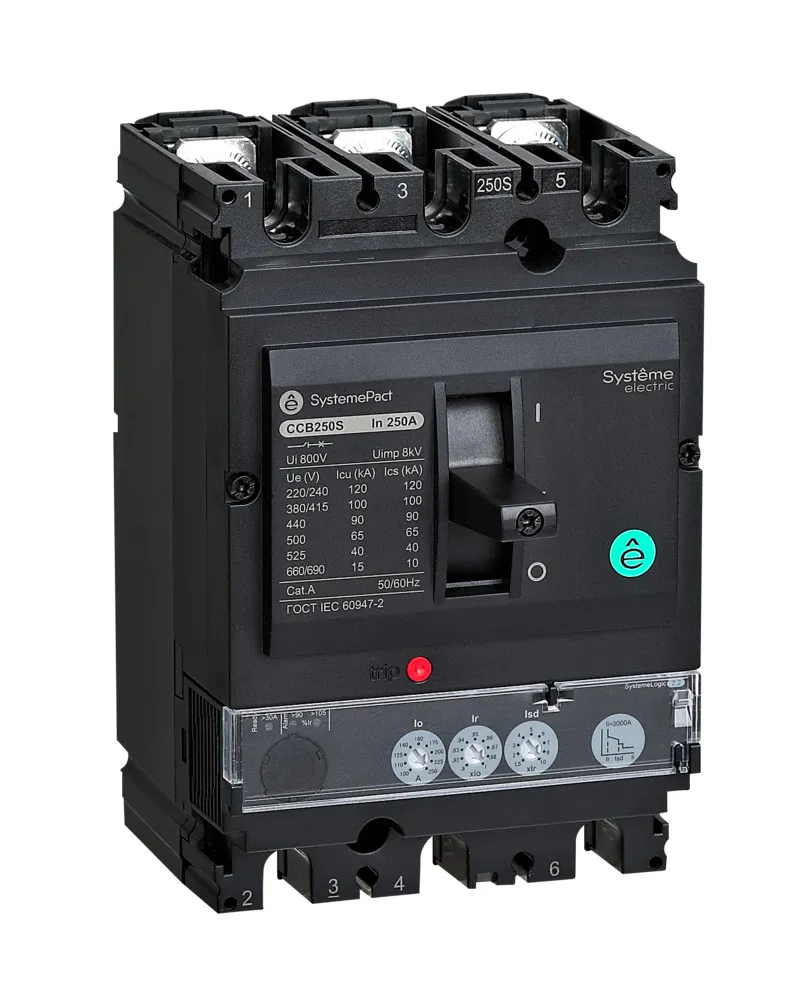 Выключатель автоматический в литом корпусе SYSTEMEPACT CCB250 150KA 3P3D S2.2 250A рычаг SE (Systeme) SPC250L25022L3DF
