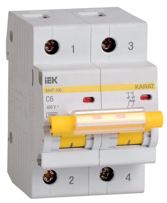 Авт. выкл. ва47-100 2p 6а 10ка х-ка c IEK MVA40-2-006-C