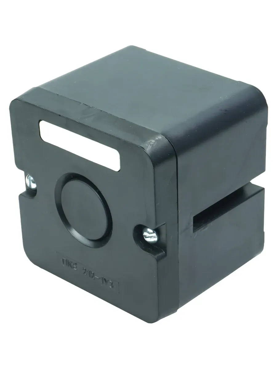 Пост управления ПКЕ 212-1 У3, 10А, 660В, 1 элемент, чёрный цилиндр, накладной, IP40 Электротехник ET519067