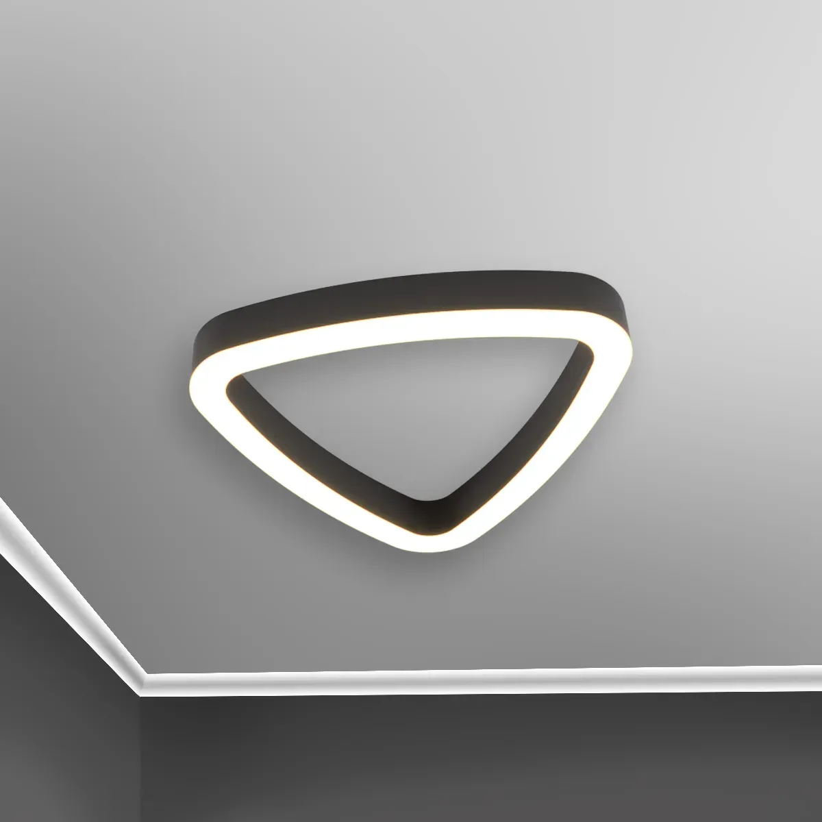 Светильник светодиодный RVE-LBX-HOLE-LITUS-400-N (Треугольник Рело закругл. с отв. 400х380х70мм 24Вт Накладной 4000К Белый) RVElektro RVE00001425