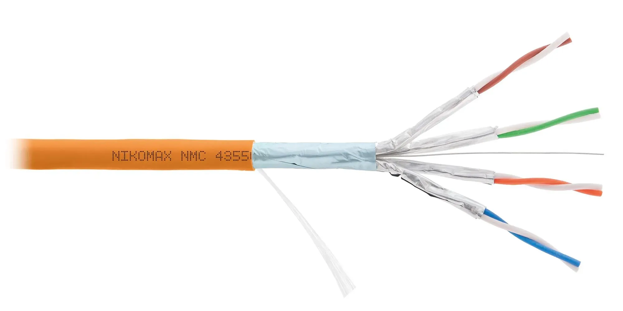 Витая пара F/FTP 4 пары Кат 6a solid BC AWG23 (0.56мм) IN LSZH нг(А)-HF оранжевый 500м