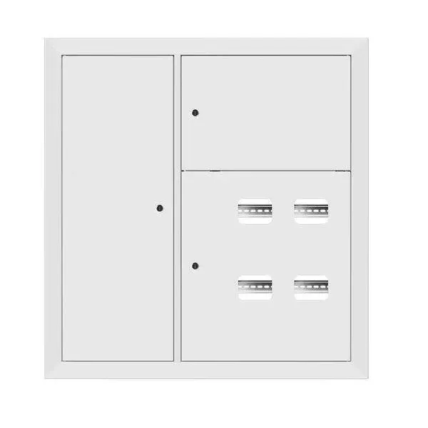 Щит этажный 4 кв. ral9003 со слаботочным отсеком слева (1000х950х160) proxima EKF MB29-V-4Z-RAL9003