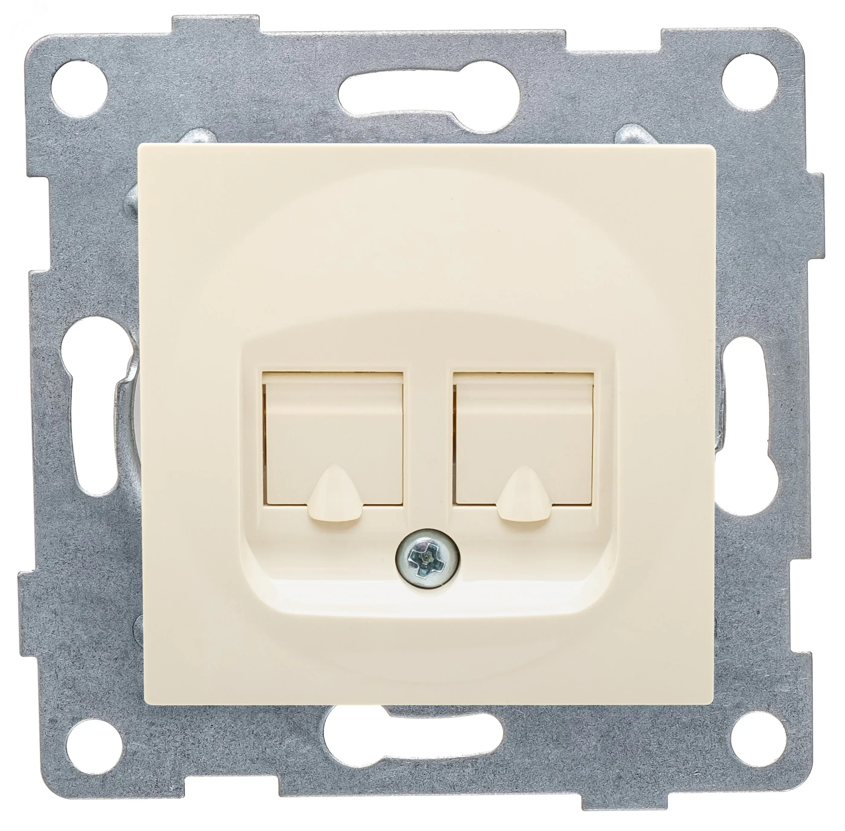 GUSI Ugra механизм розетки  компьютерной RJ45, двойной, скрытая установка.  Цвет бежевый. GUSI Electric С11К2-003