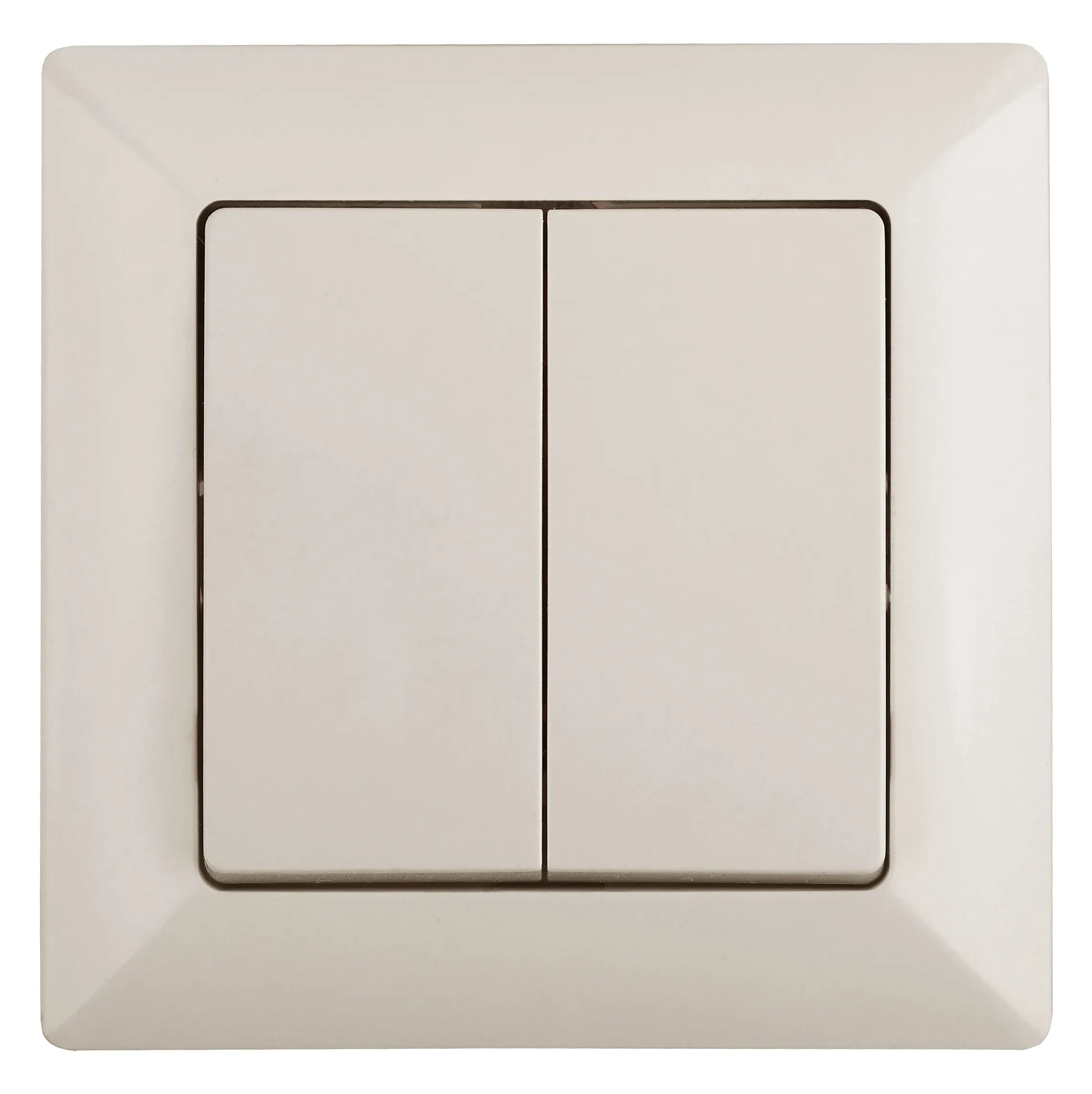 Выключатель Intro Solo 4-104-02 двухклавишный 10А-250В, IP20, СУ, слоновая кость ЭРА Б0053586