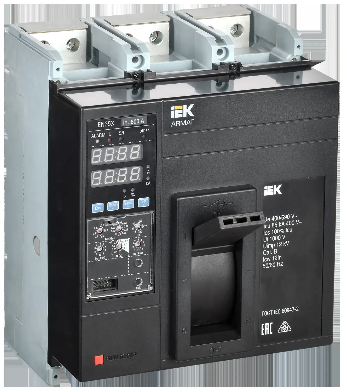 Armat автоматический выключатель в литом корпусе 3p типоразмер n 85ка 800а расцепитель электронный стандартный IEK AR-MCCB-3N-085-0800A-ELSC