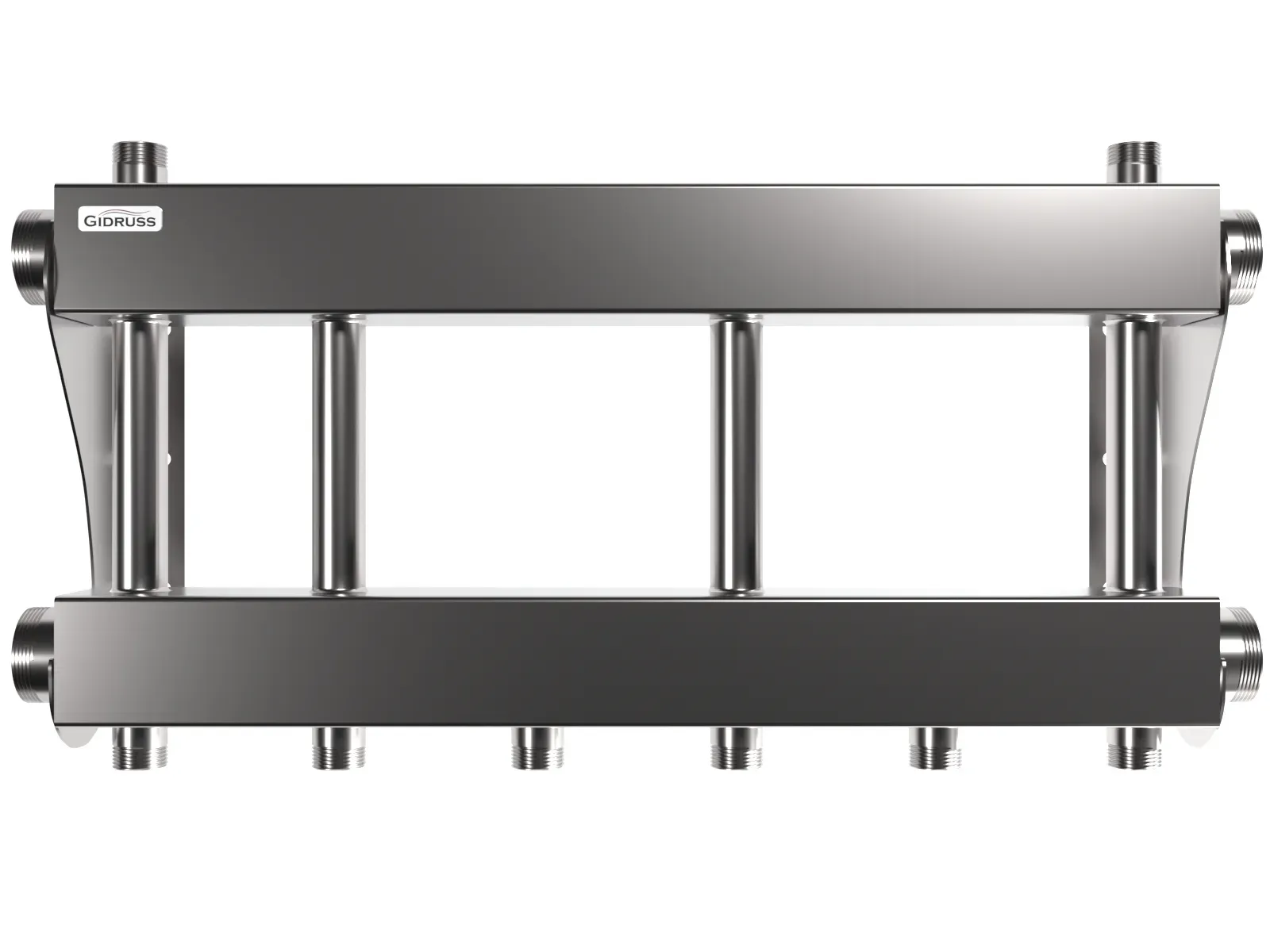 Коллектор модульный MKSS-250-3x25 на 3 контура G 1', 2 магистрали G 2', до 250 кВт, нерж. сталь Gidruss 1R 02502 00