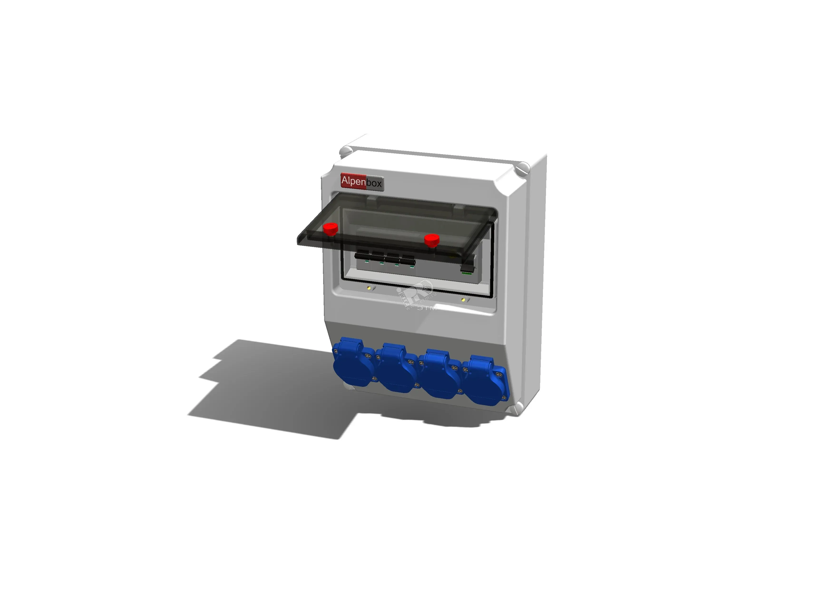 Устройство распределительное настенное пластик IP54 40A корпус 222х284х122 серый AlpenBox 00-00001820