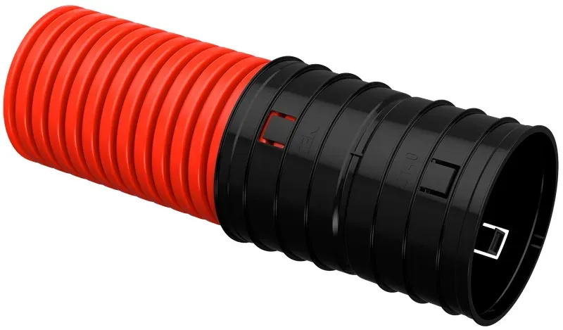 Elasta труба гофрированная двустенная жесткая пнд d=140мм красная (5,7м) iek IEK ET-TG13-212-140-D57-K04