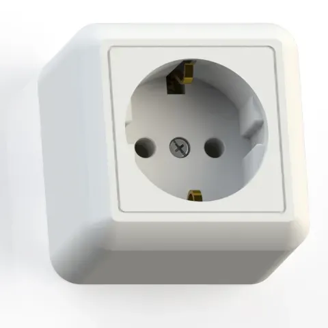 ОПТИМА Розетка открытой установки одноместная с заземляющим контактом, 16А РА16-376 белая Кунцево 8007