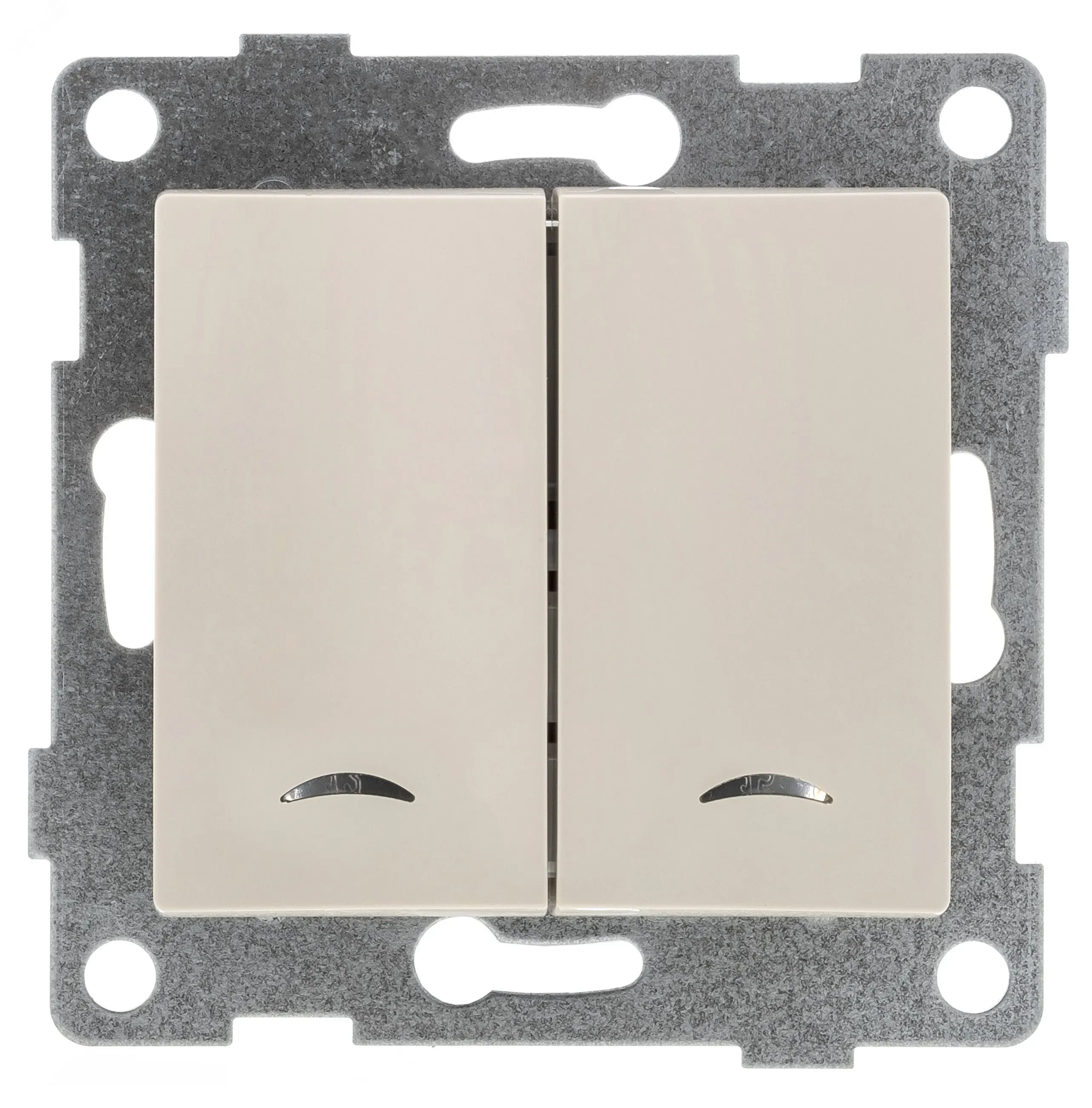 GUSI Ugra механизм выключателя 2кл. (инд), скрытая  установка,  10А, 250В. Цвет: бежевый. GUSI Electric С11В28-003