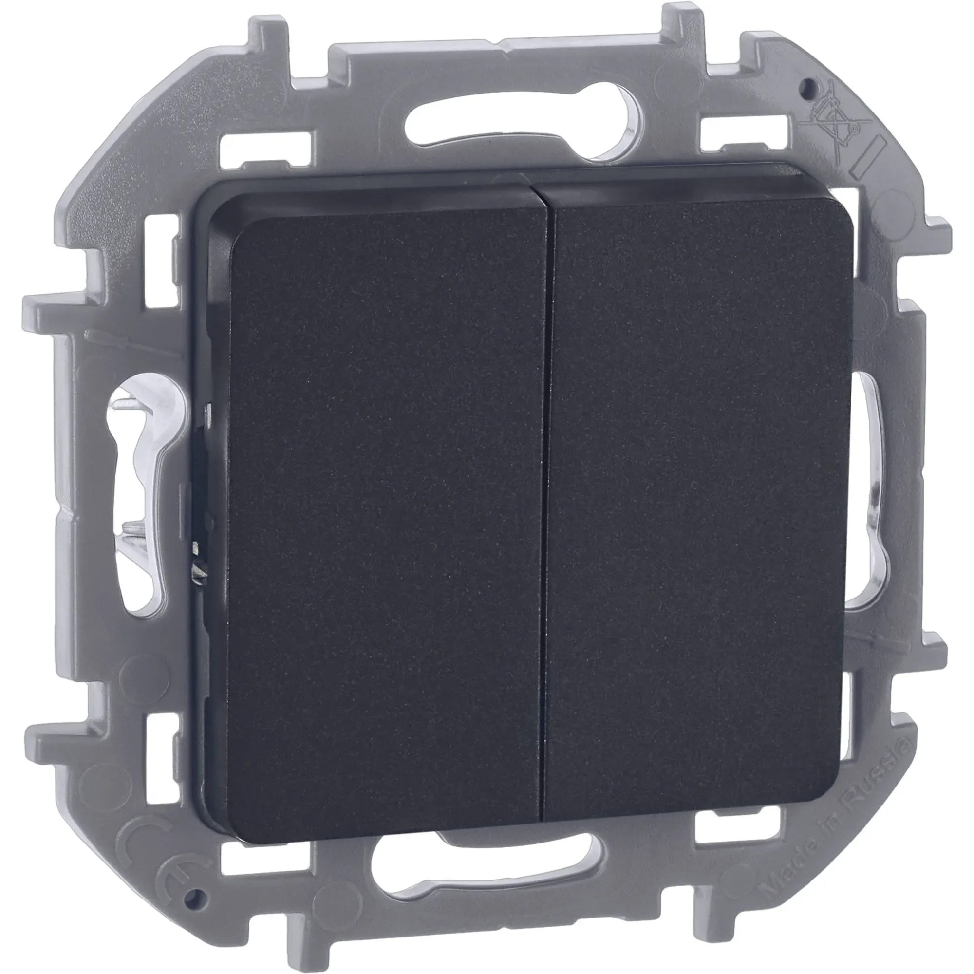 Выключатель двухклавишный INSPIRIA 10 AX 250 В~ антрацит LEGRAND 673623