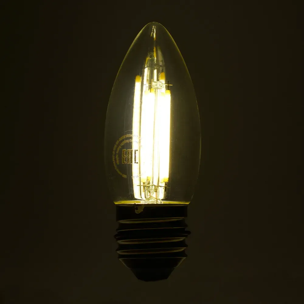 Лампа светодиодная LED 6вт Е27 белый свеча FILAMENT Feron.PRO