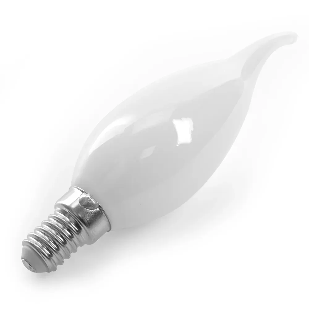 Лампа светодиодная LED 15вт Е14 теплый матовая свеча на ветру FILAMENT