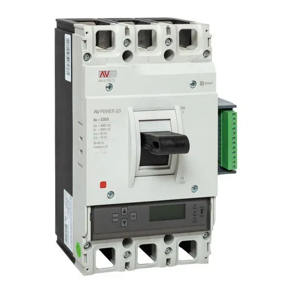 Выключатель автоматический av power-3/3 630а 50ка etu6.2 EKF MCCB-33-630-6.2-AV