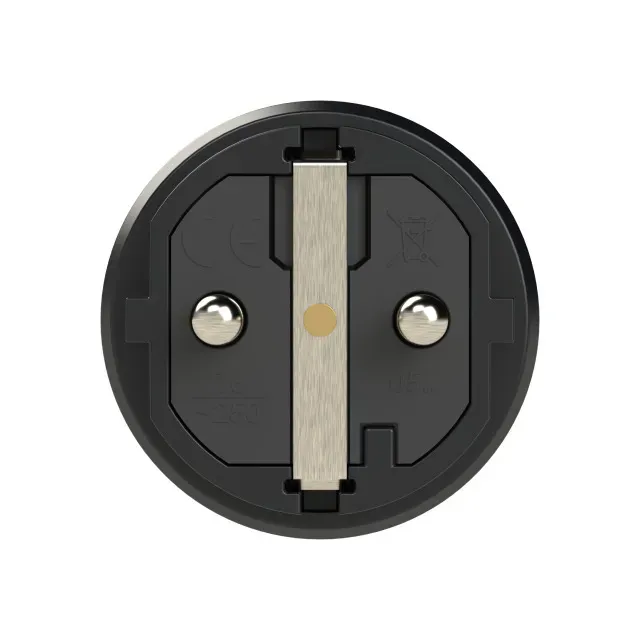 Вилка каб 16А/250V/2P+E/IP44 корпус черный, маркер черный Alpenbox 00-00027680