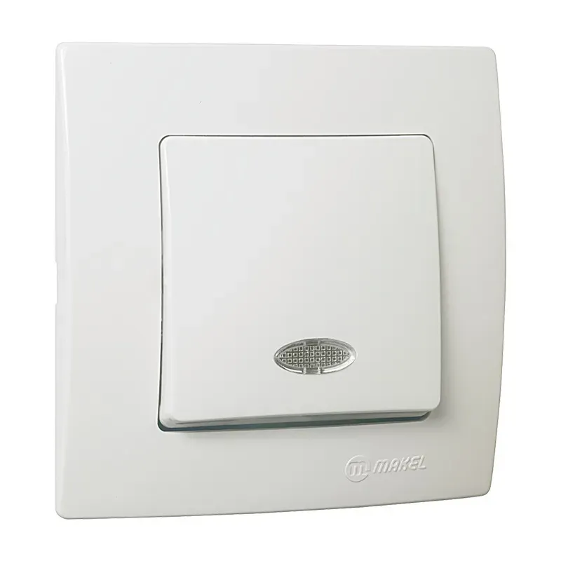 ВЫКЛЮЧАТЕЛЬ 1 КЛАВИШНЫЙ С ПОДСВЕТКОЙ LILLIUM NATURAL KARE Makel 32001021