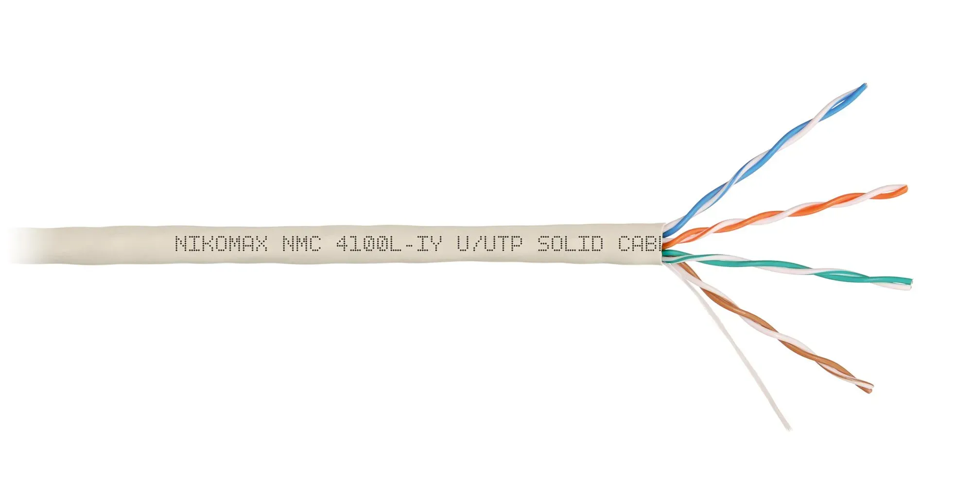 Витая пара U/UTP 4 пары Кат 5e solid BC AWG24 (0.51мм) IN нг(А)-LSLTx светло-серый 305м