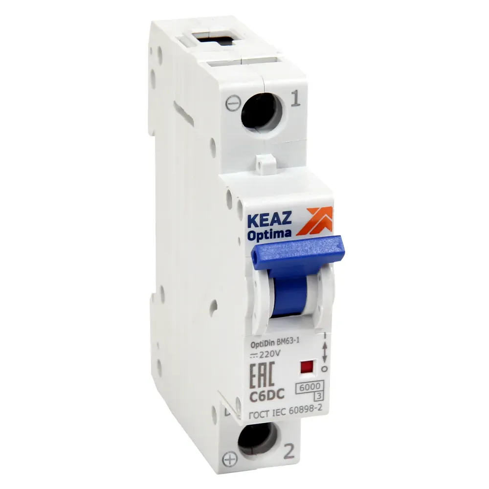 Выключатель автоматический модульный optidin bm63-1c4-dc-rp-ухл3 КЭАЗ 339196