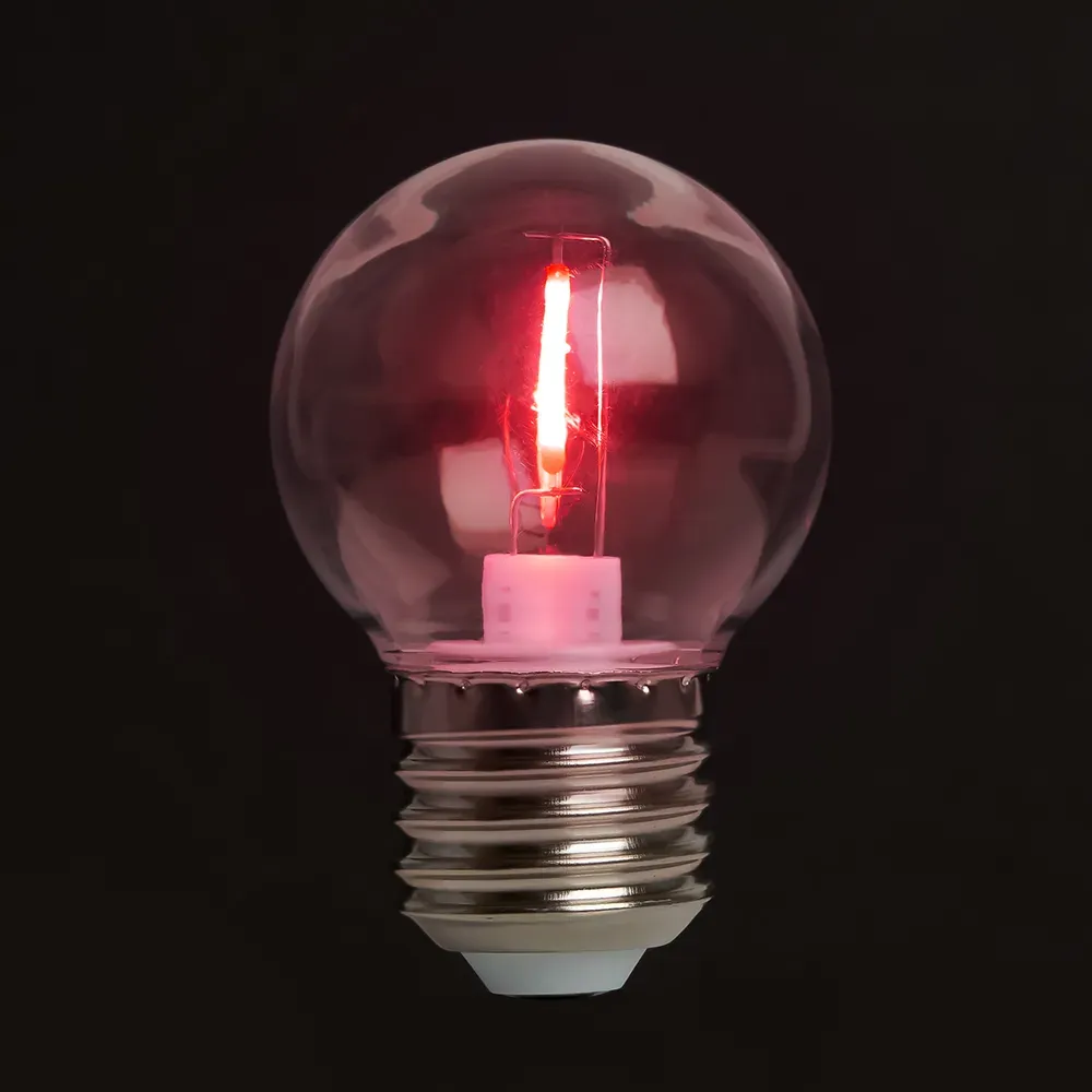 Лампа светодиодная LED 2вт Е27 красный шар