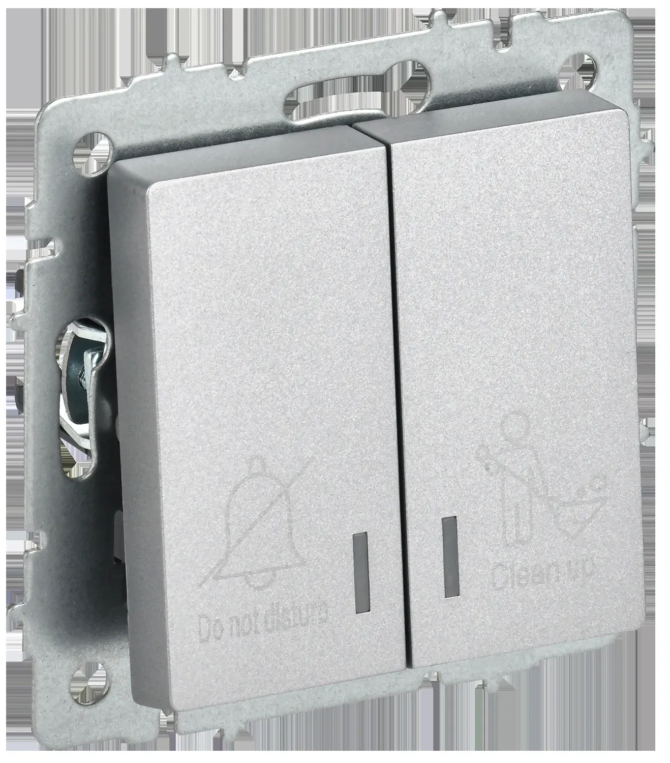 BRITE Выключатель 2-клавишный с индикацией для отелей 10А ВС10-2-9-БрА алюминий IEK IEK BR-V20-2-10-K47