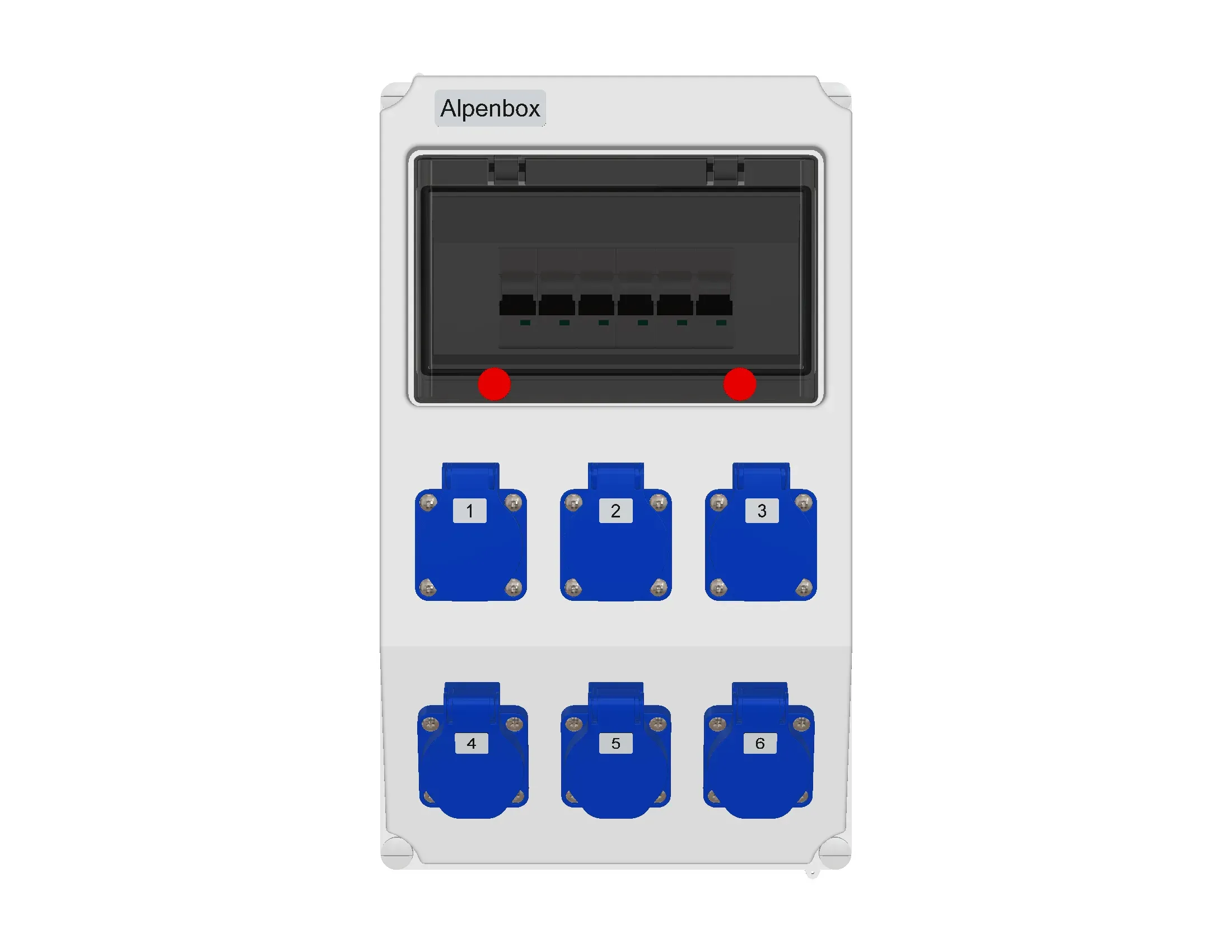 Устройство распределительное настенное пластик IP54 40A корпус 222х369х130 серый AlpenBox 00-00010813