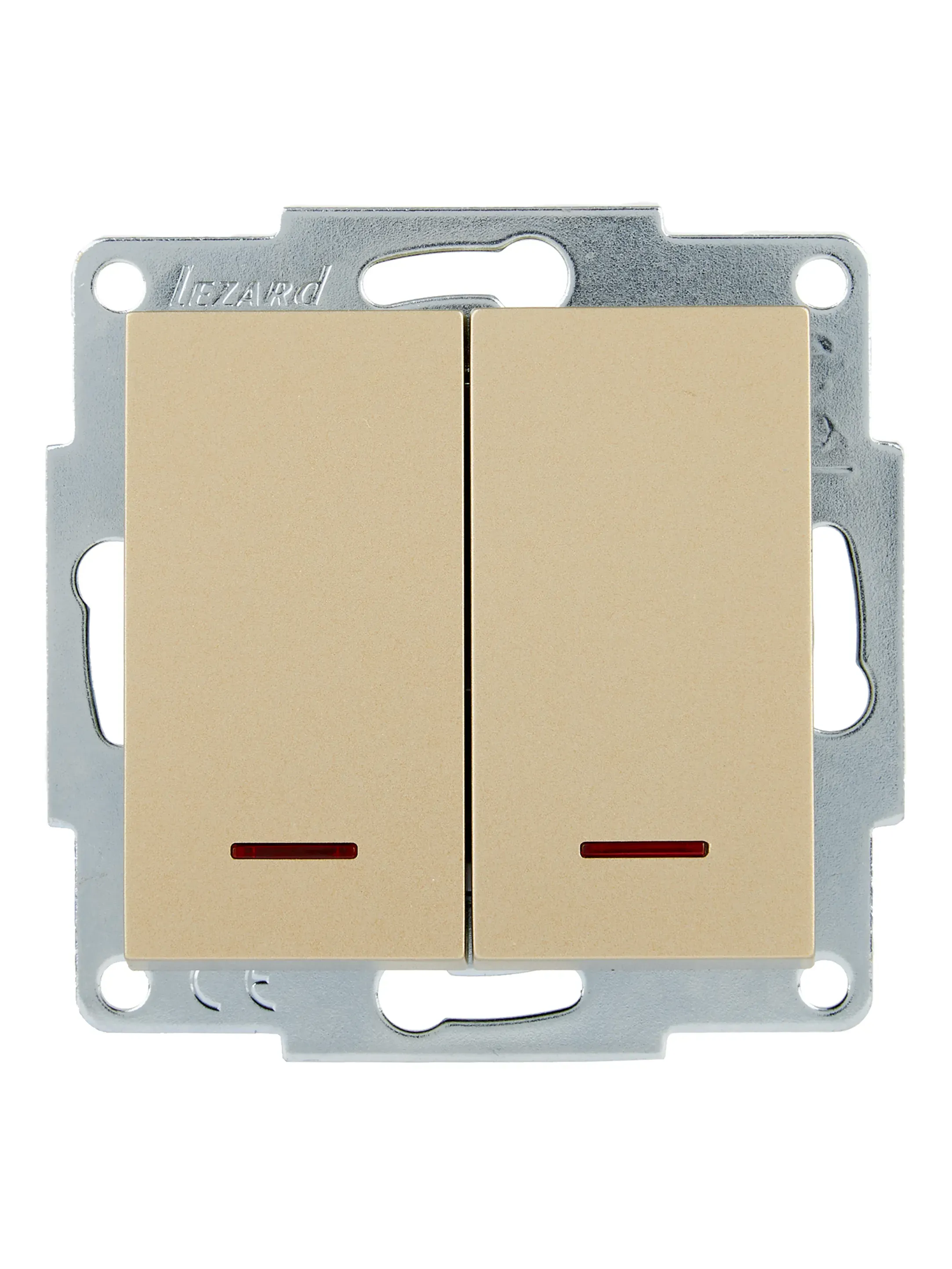 VESNA Выключатель двойной с подсветкой золото Lezard 742-3688-112