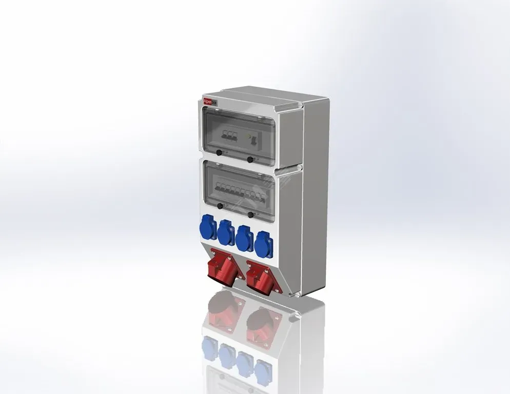 Устройство распределительное настенное пластик IP44 63A корпус 297х504х177 серый AlpenBox 00-00014650