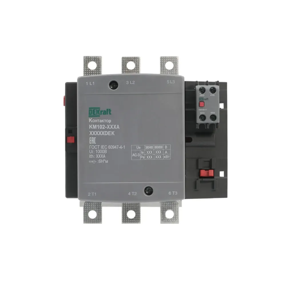 Контактор 185А 380В АС АС3  АС4 1НО+1НЗ КМ-102 SE (Dekraft) 21950DEK