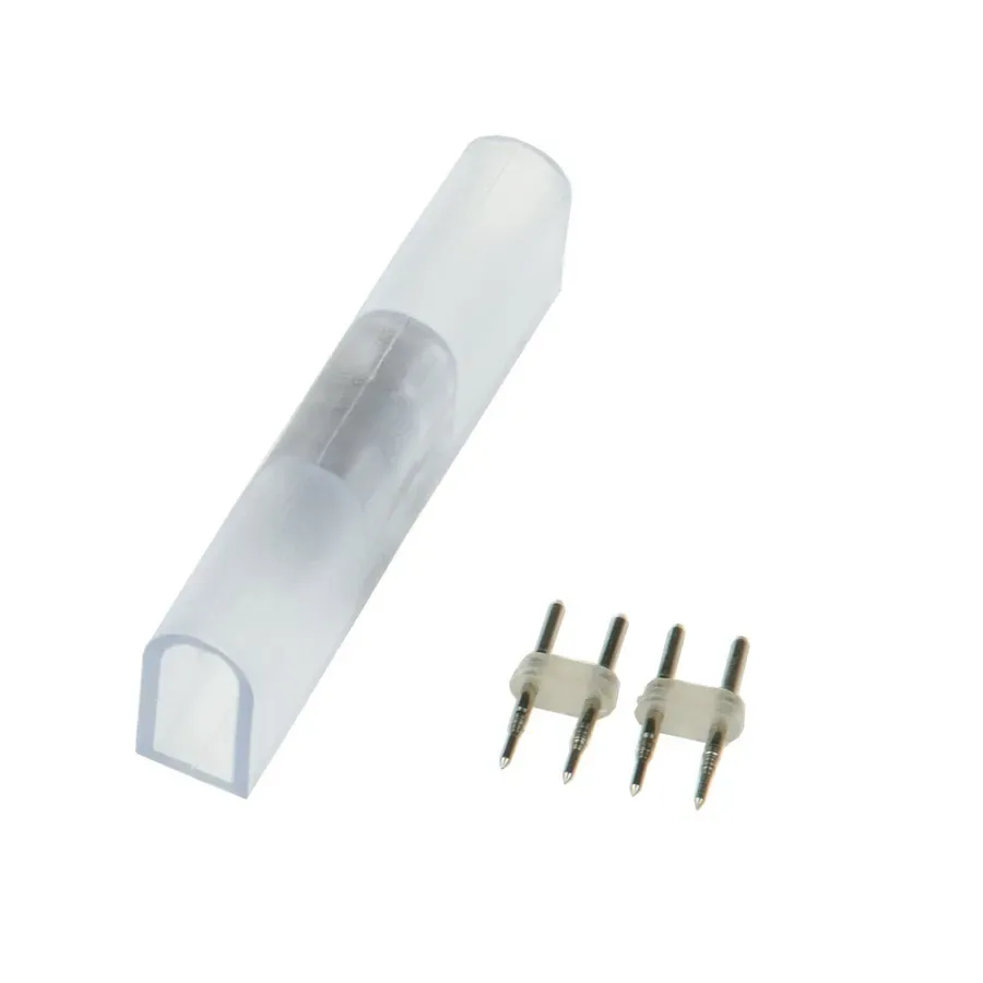 Соединитель контактный прямой для светодиодных лент UTC-K-12/N21 CLEAR 010 POLYBAG ULS-N21 NEON 2200 8x16мм 2 контакта Цвет прозрачный 10 штук в пакете Uniel UL-00007238