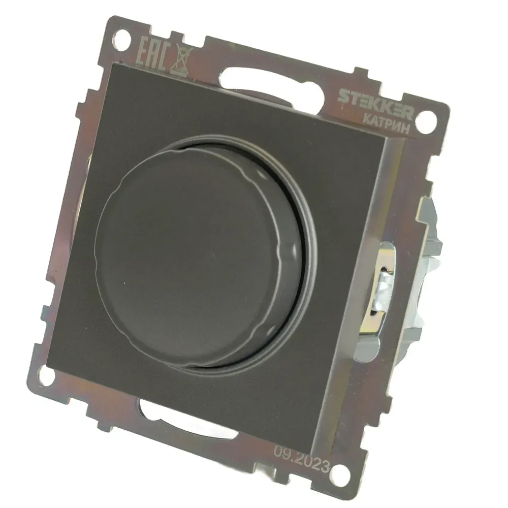 Выключатель диммирующий TRIAC (механизм) 250В 500W серия Катрин графит STEKKER
