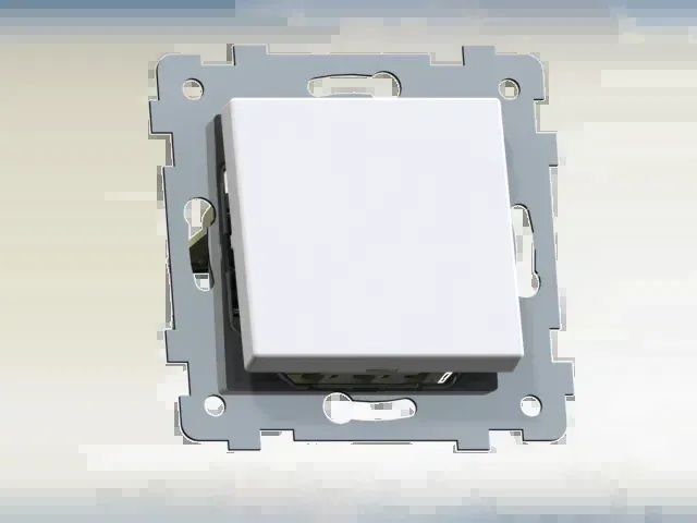 Аксиома Механизм выключателя одноклавишного скрытой установки с индикацией С110-448, белый Кунцево 121008