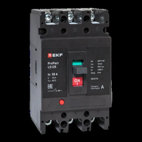 Ls125 18ка 3p 50а propact ekf EKF MCCB-125-18-3-50-LS
