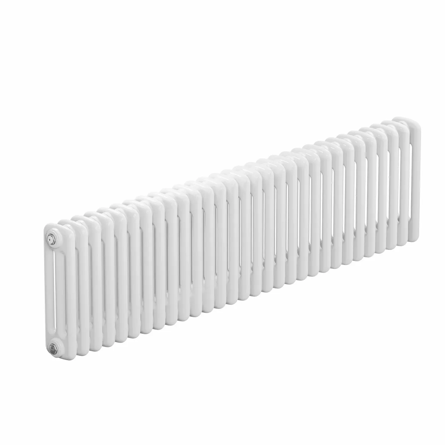 Радиатор трубчатый настенный трехрядный 365/107/28 нижнее разнесенное подключение с клапаном Rifar RG0091FJS75JD2