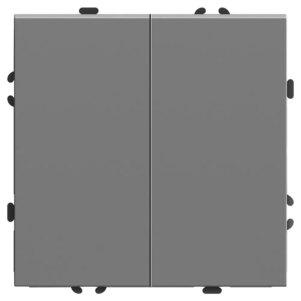 Выключатель 2-клавишный (механизм) 250В, 10А, серия Эмили, платиново-серый, soft touch FERON 49944