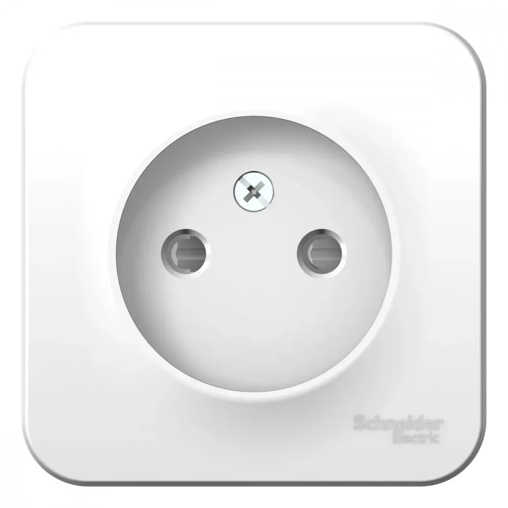 BLANCA  розетка наружная  без заземления со шторками изол.пл., 16А, 250В, белый SE (Потенциал) BLNRA001111