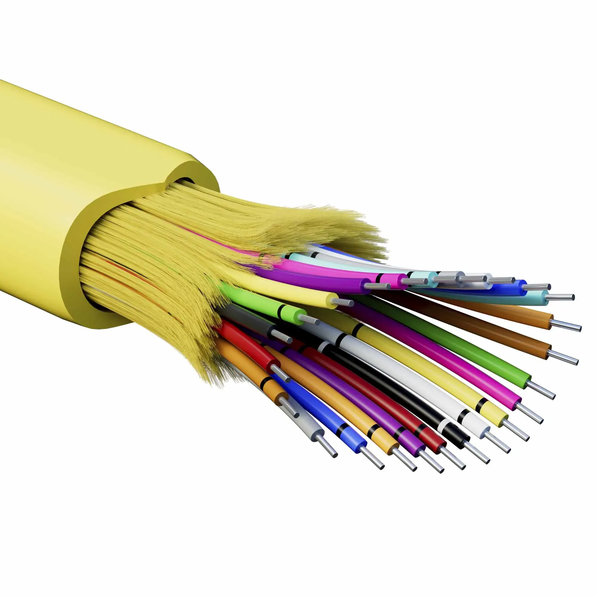 Кабель волоконно-оптический, распределительный, арамидные упрочняющие нити, для внутренней прокладки, нг(А)-HF, 24 ОВ, категорияOS5 (G.652.D) плотный буфер, 0,4 кН, барабан 2000 м