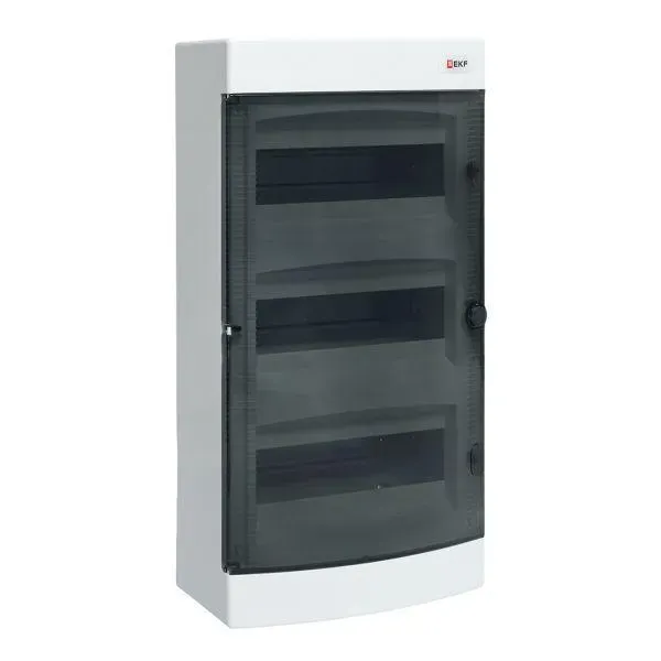 Щит распределительный навесной unix прозрачн я    дверь 3х12 (36) модулей 485x287x112 ip40 EKF UX-3X12-N