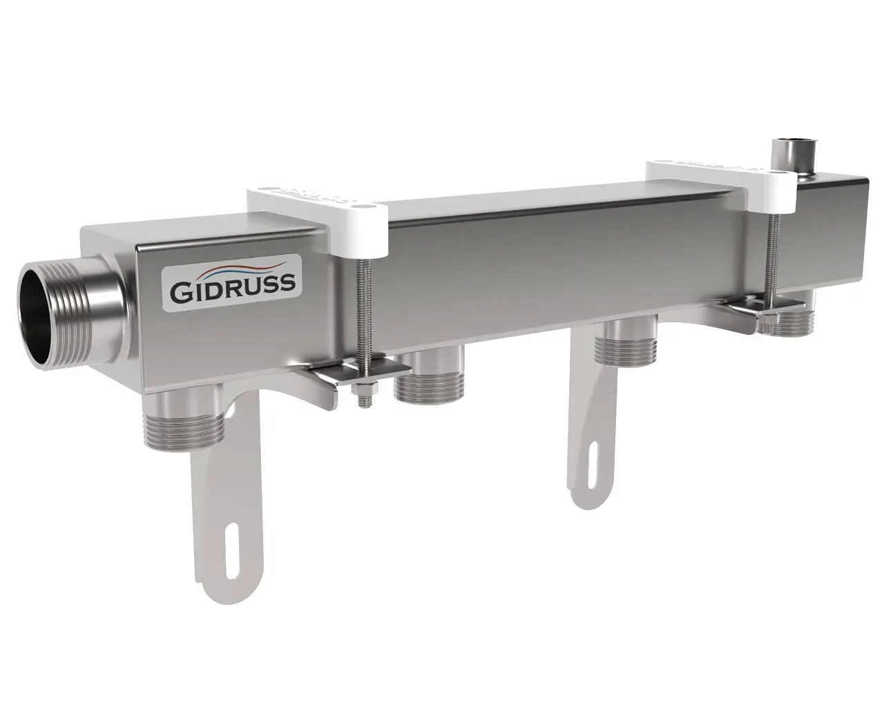 Коллектор распределительный DMSS-32-25x4 на 4 контура G 1', магистральное подключение G 1 1/4', нерж сталь Gidruss 1G 00434 17