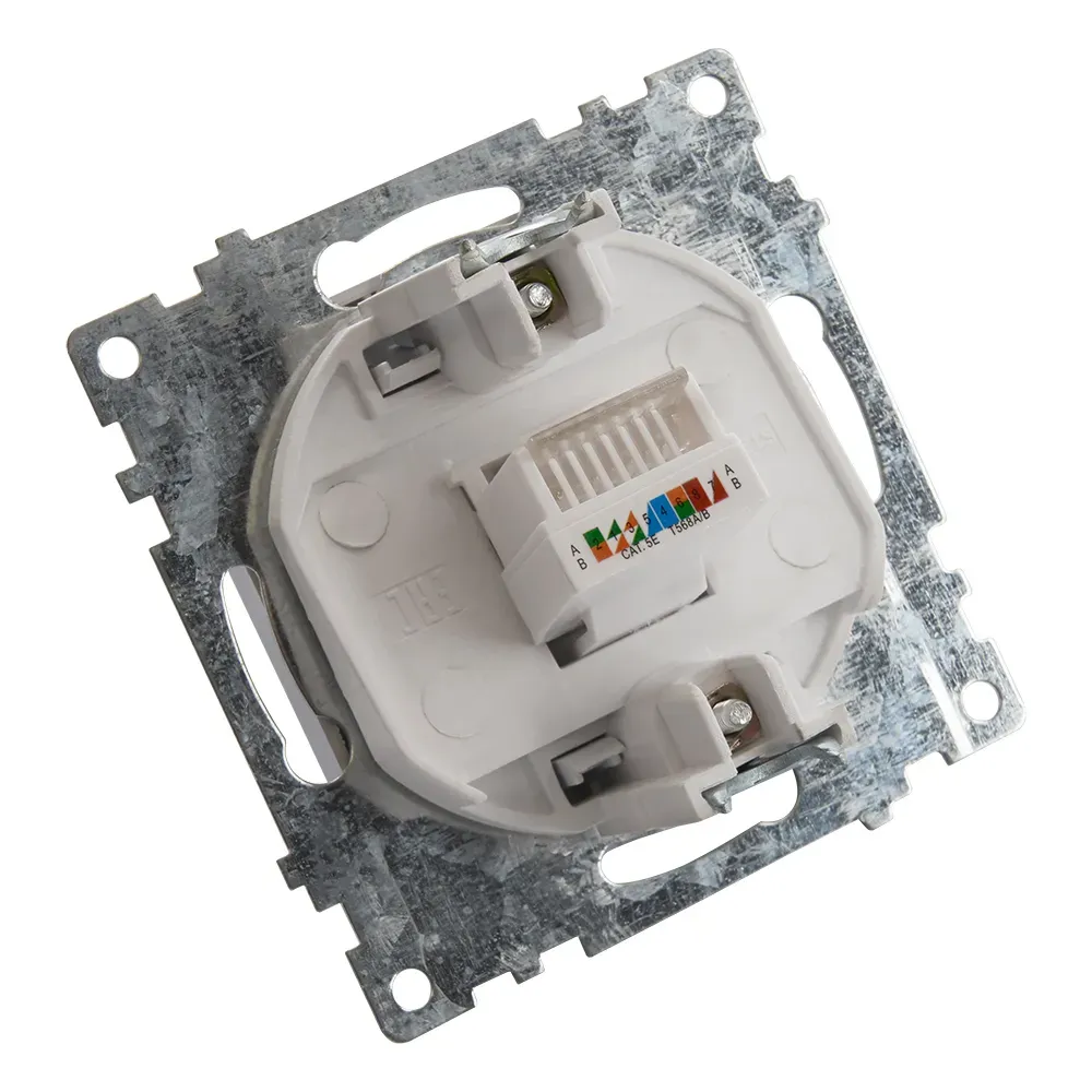 Розетка компьютерная 1-местная RJ-45 (механизм), серия Катрин, шампань