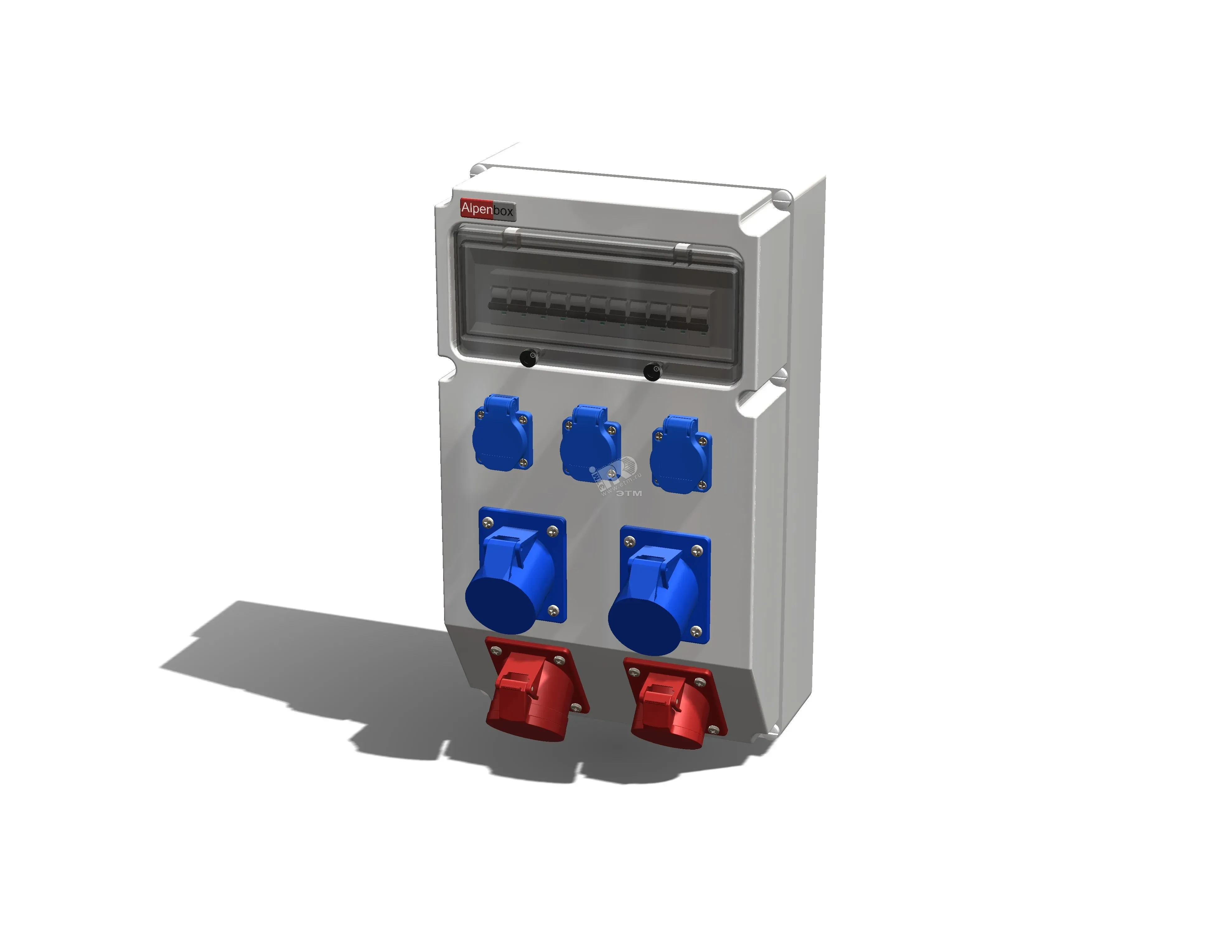 Устройство распределительное настенное пластик IP44 63A корпус 297х504х177 серый AlpenBox 00-00009676