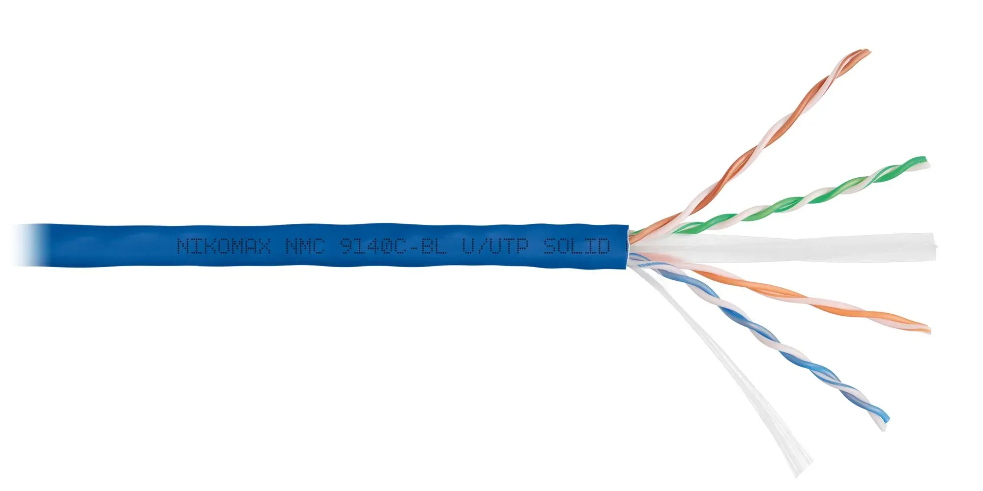 Витая пара U/UTP 4 пары Кат 6 solid BC AWG23 (0.57мм) IN LSZH нг(А)-HF синий 305м