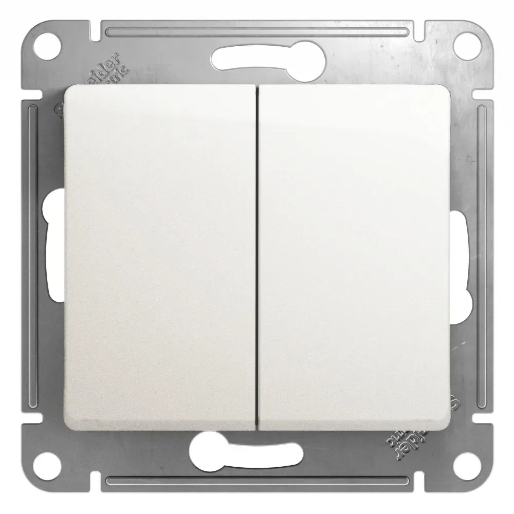 GLOSSA Выключатель двухклавишный схема 5 перламутр в рамку SE (Потенциал) GSL000651