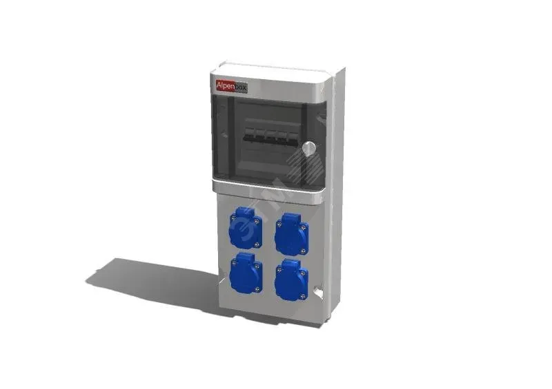 Устройство распределительное 00, 4хSHUKO16А250В с защитой, 210x436x137, настенное, пластик, IP54 AlpenBox 00-00016931