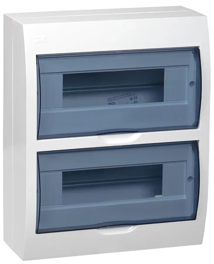 Щит распределительный навесной щрн-п-24 ip41 пластиковый белый прозрачная дверь IEK MKP12-N-24-40-10