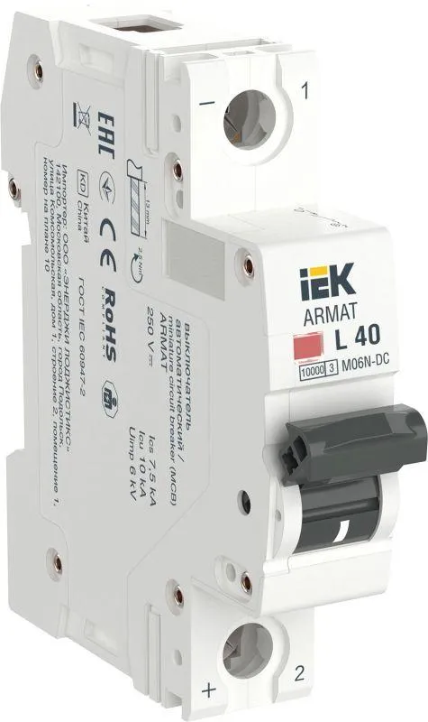 Armat автоматический выключатель m06n-dc 1p l 40а IEK AR-M06N-1-L040DC