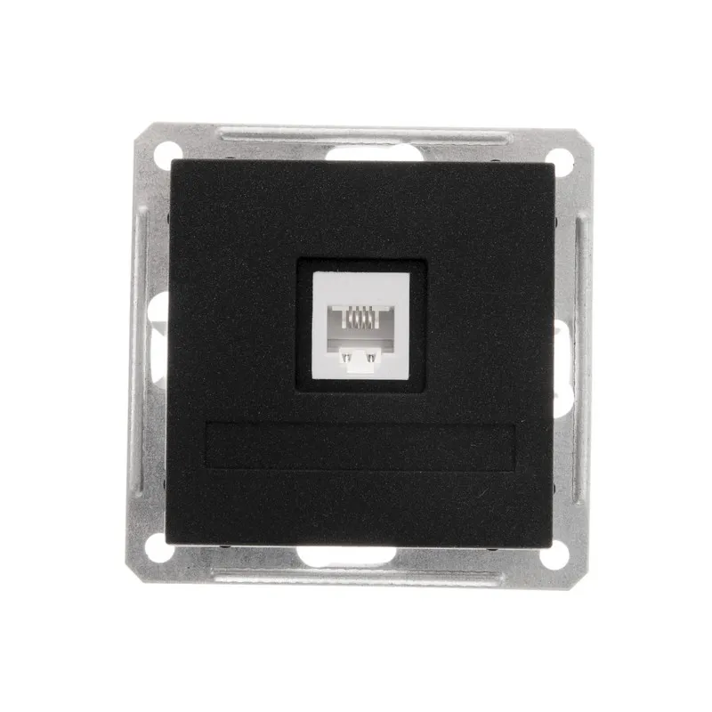 W59 Розетка телефонная скрытая без рамки черный бархат SE (Потенциал) RSI-152T-6-86